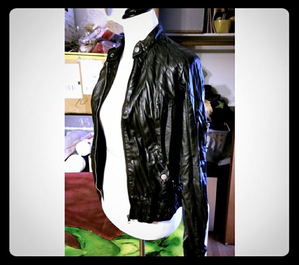 Black Pleather Moto Jacket
